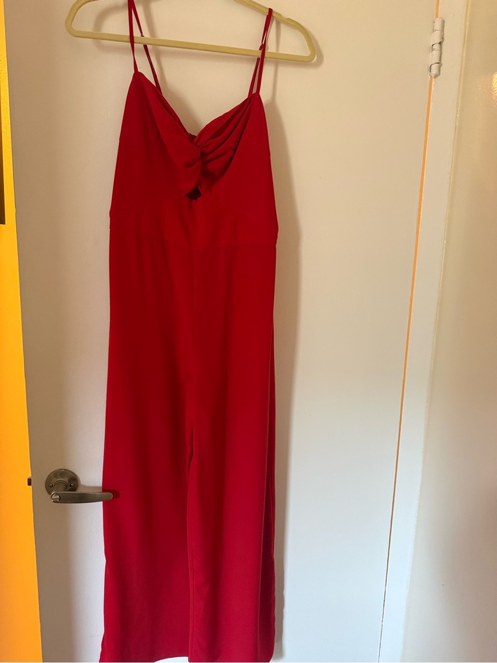 Red Spaghetti Strap Jumpsuit